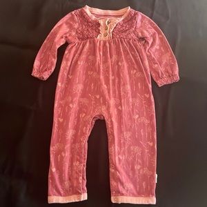 BURT’S BEES BABY snap closure coverall long sleeve Henley top SZ 6-9months